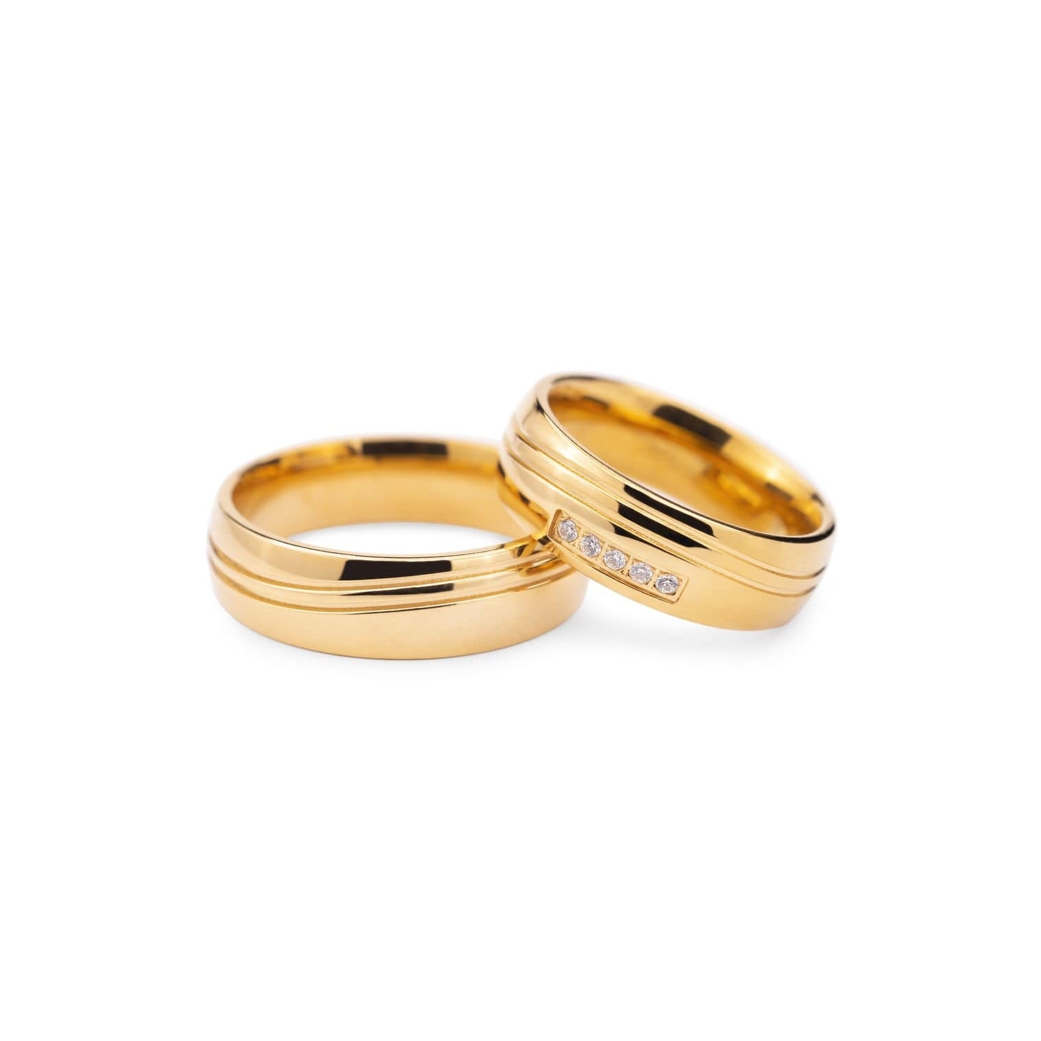 Golden wedding rings with diamonds "VKA 128"
