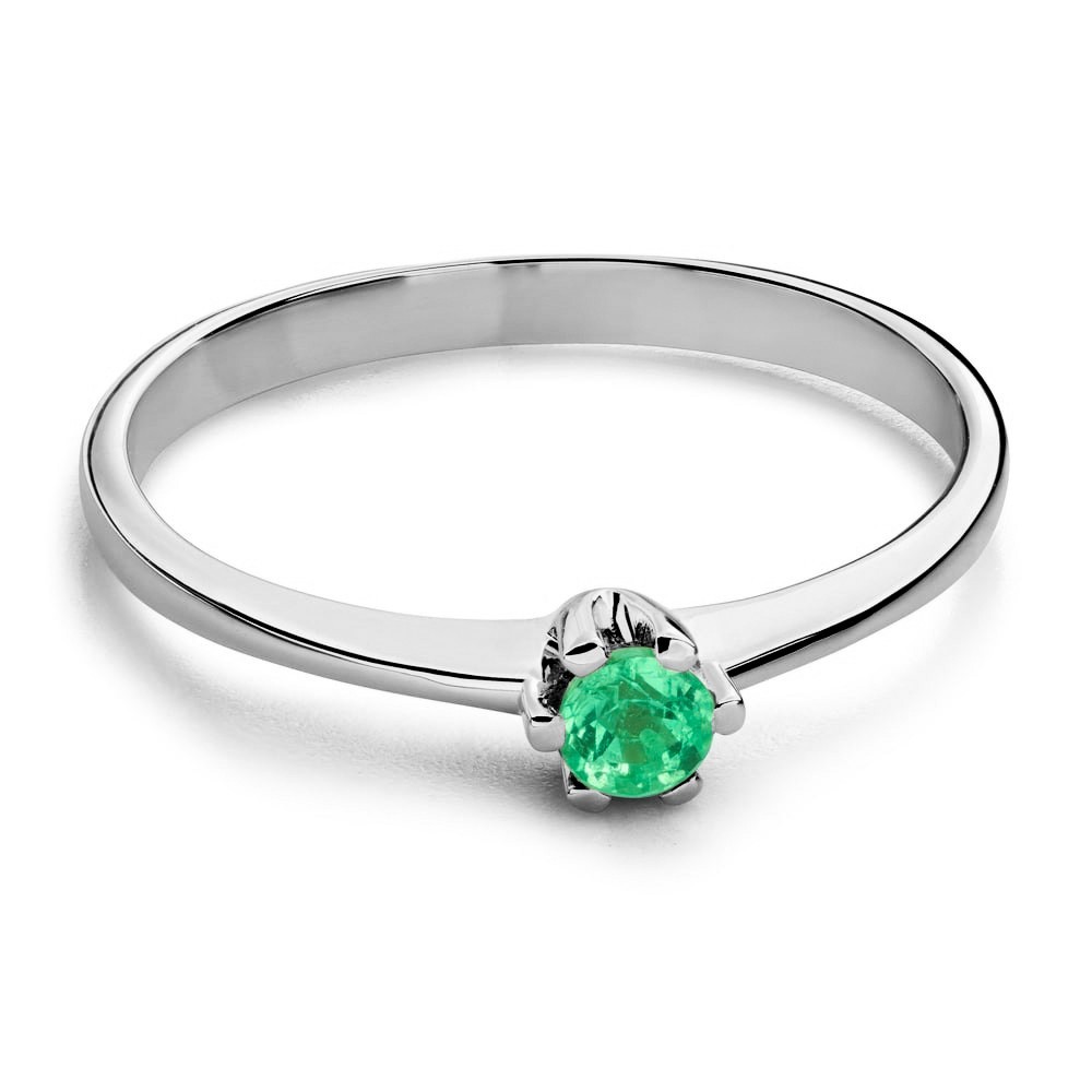 Engagement ring with gemstones "Emerald 58"