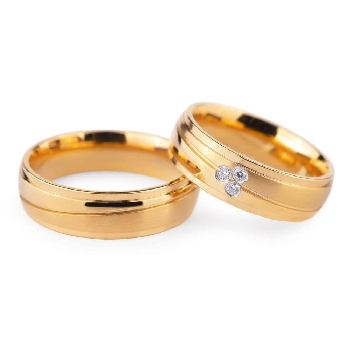 Golden wedding rings with diamonds "VKA 132"