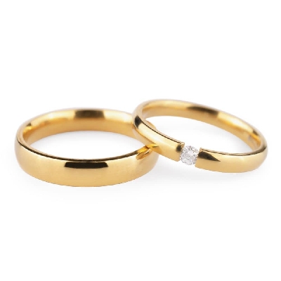 Golden wedding rings with diamonds "VKA 133"