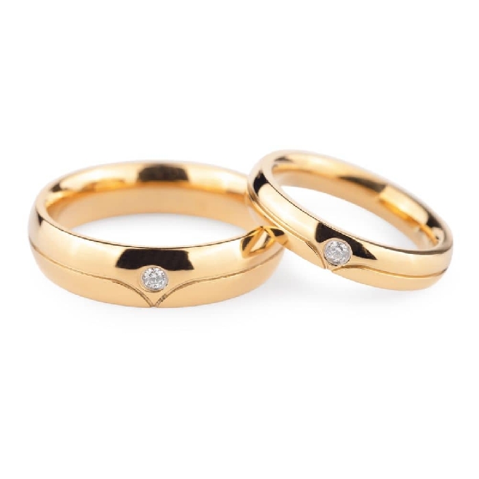 Golden wedding rings with diamonds "VKA 134"