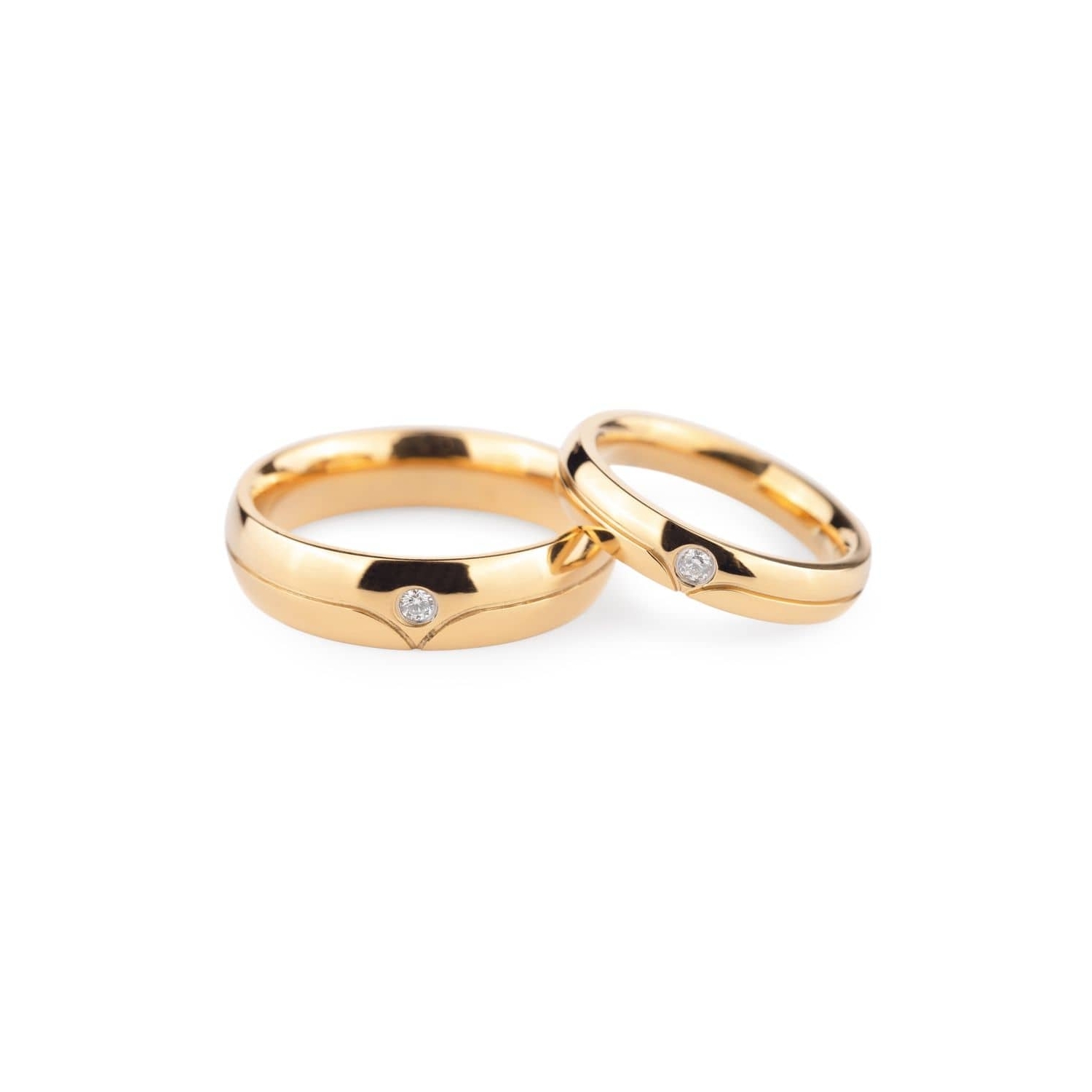 Golden wedding rings with diamonds "VKA 134"