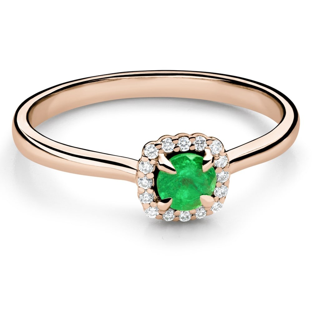 Engagement ring with gemstones "Emerald 96"