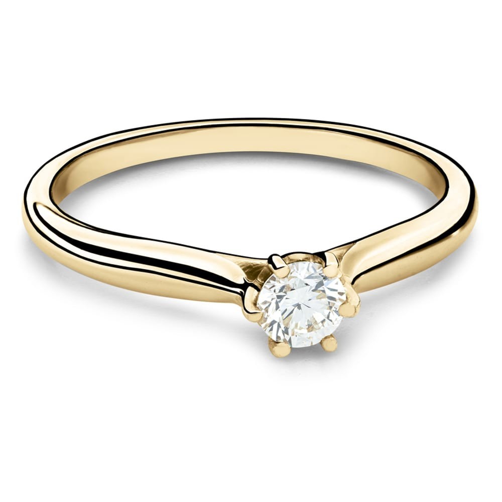 Gold ring with brilliant diamond "The only one 77"