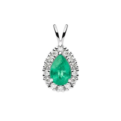 Gold pendant with gemstones "Emerald 112"