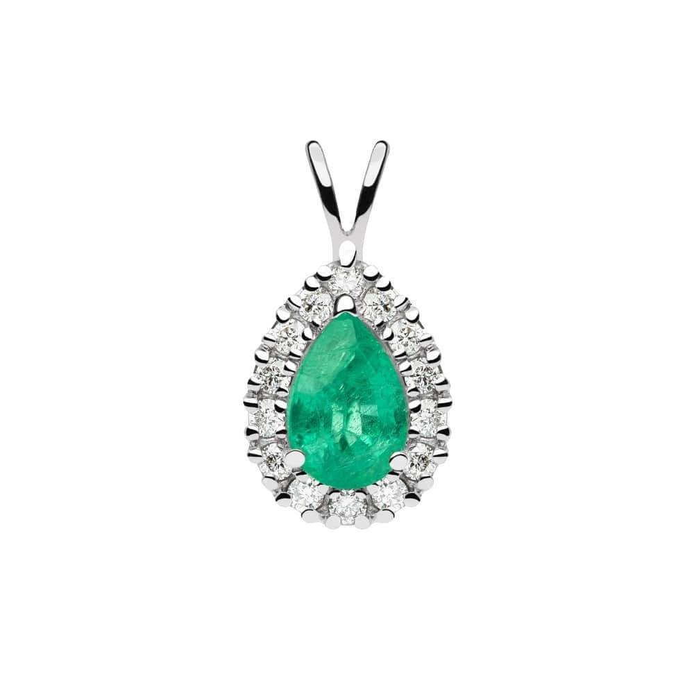 Gold pendant with gemstones "Emerald 112"