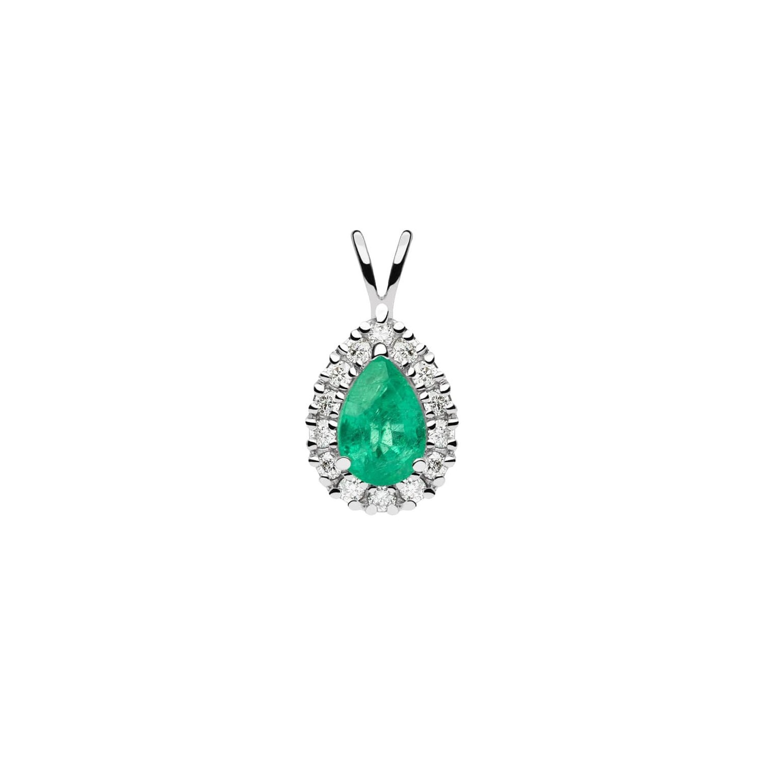 Gold pendant with gemstones "Emerald 112"