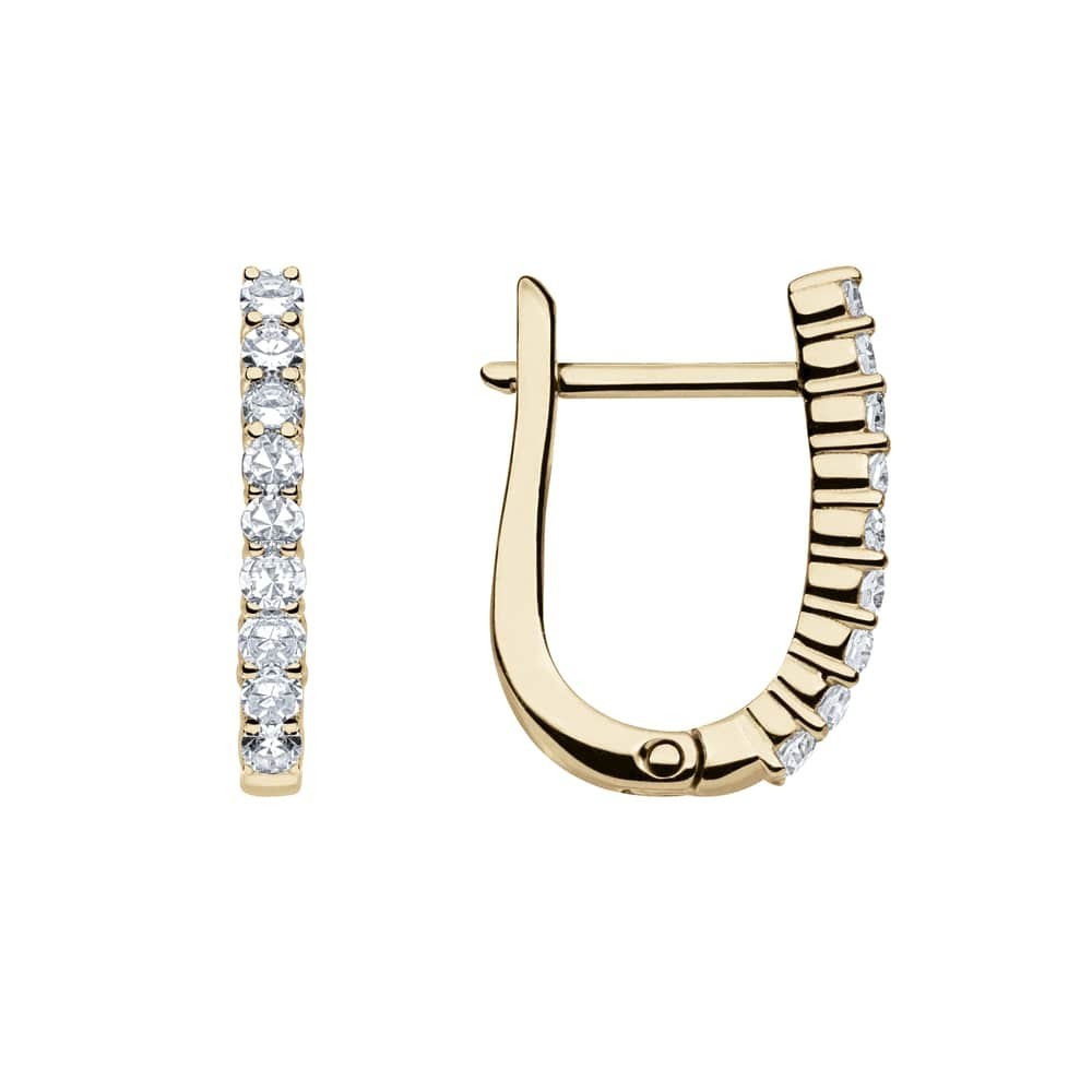 Gold earrings with brilliants "Elegance 8"