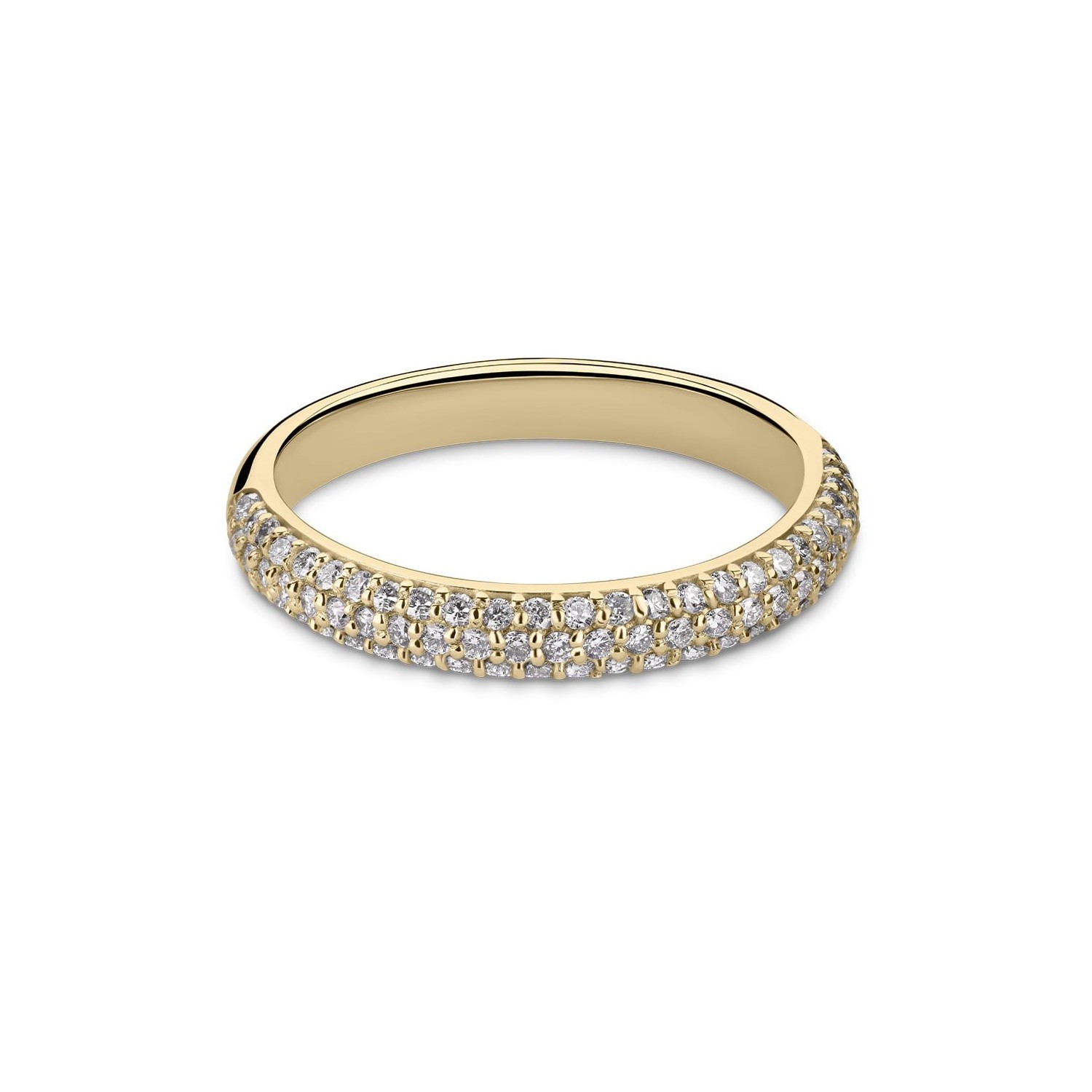 Gold ring with brilliants "Diamond strip 74"
