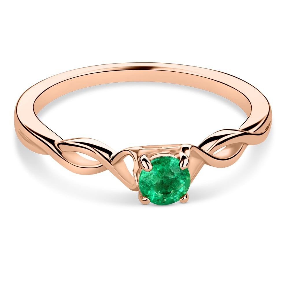 Gold ring with gemstones "Emerald 74"