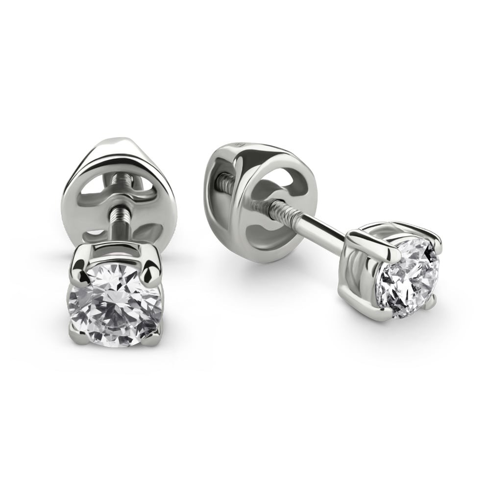 Gold earrings with brilliants "Classic 7"