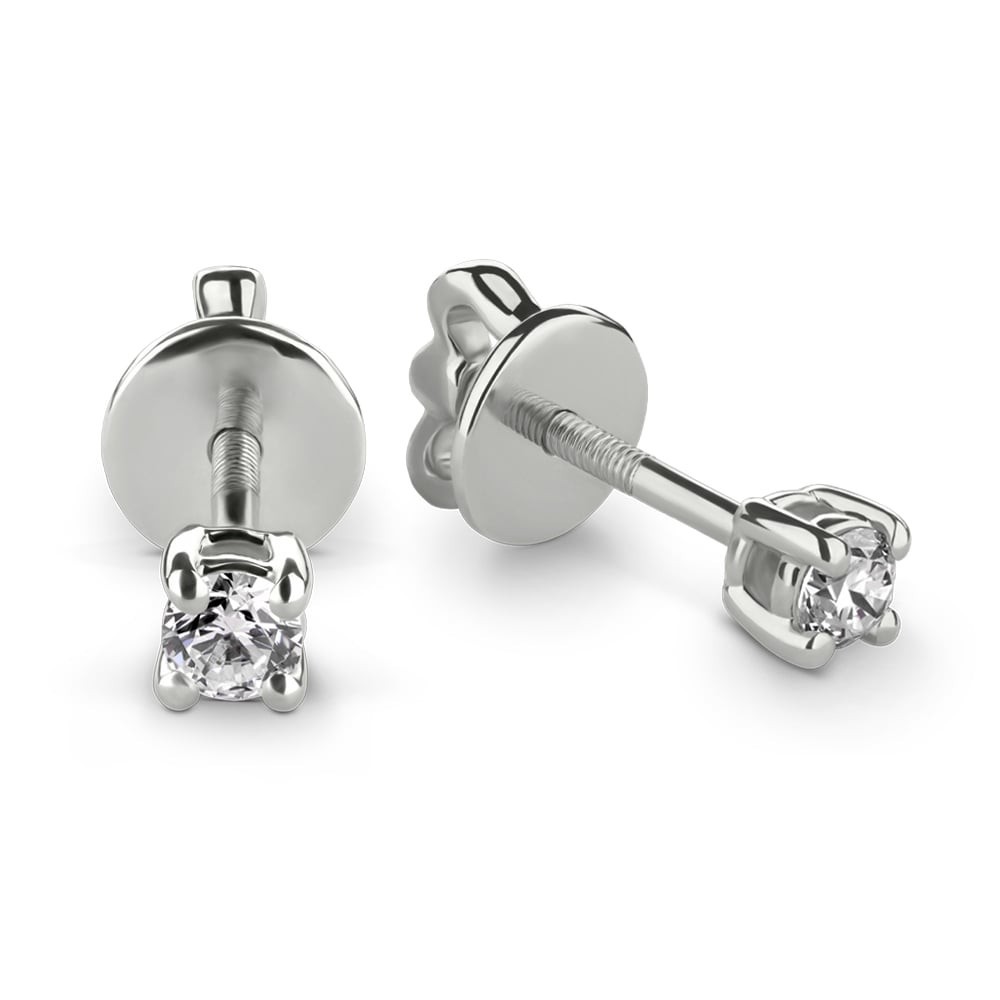 Gold earrings with brilliants "Classic 4"