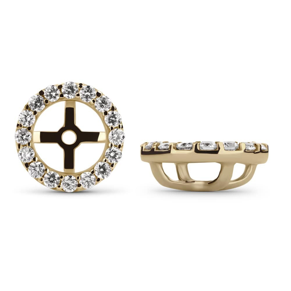 Gold earrings with brilliants "Elegance 35"