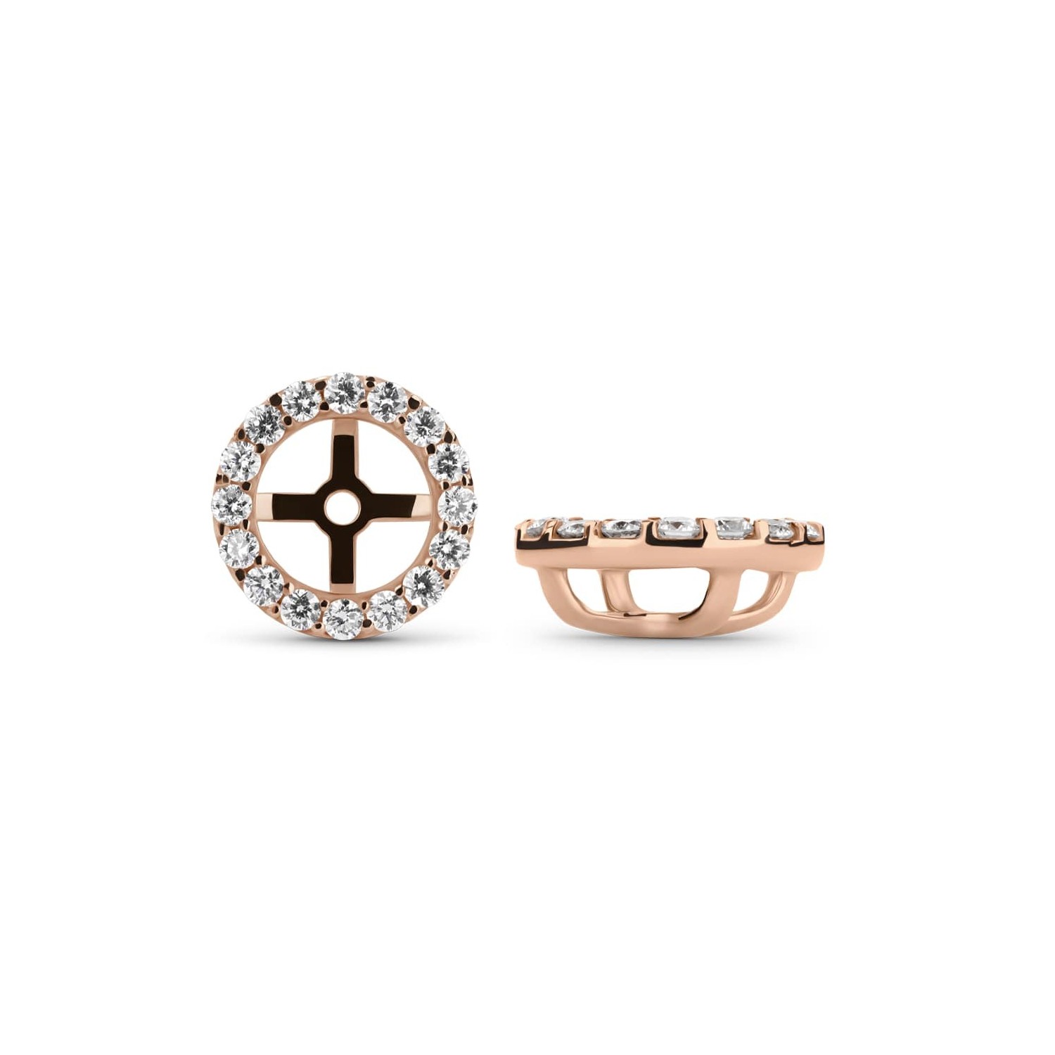 Gold earrings with brilliants "Elegance 36"