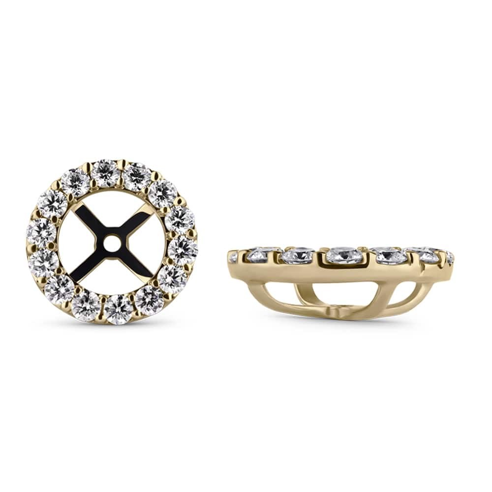 Gold earrings with brilliants "Elegance 17"
