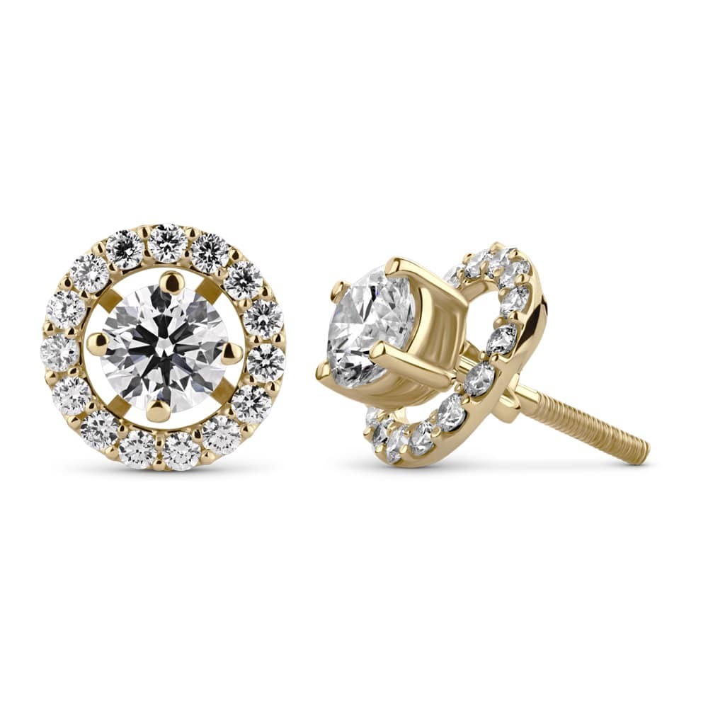Gold earrings with brilliants "Elegance 41"