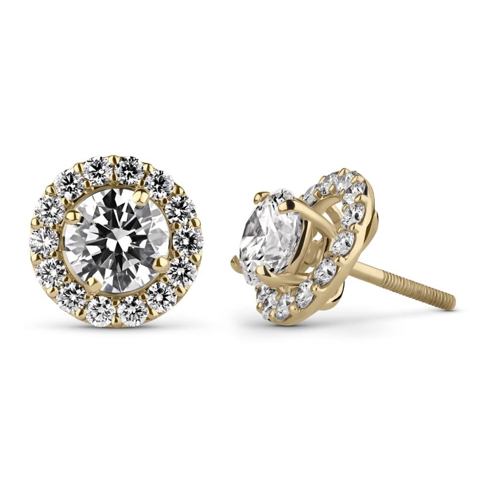 Gold earrings with brilliants "Elegance 47"