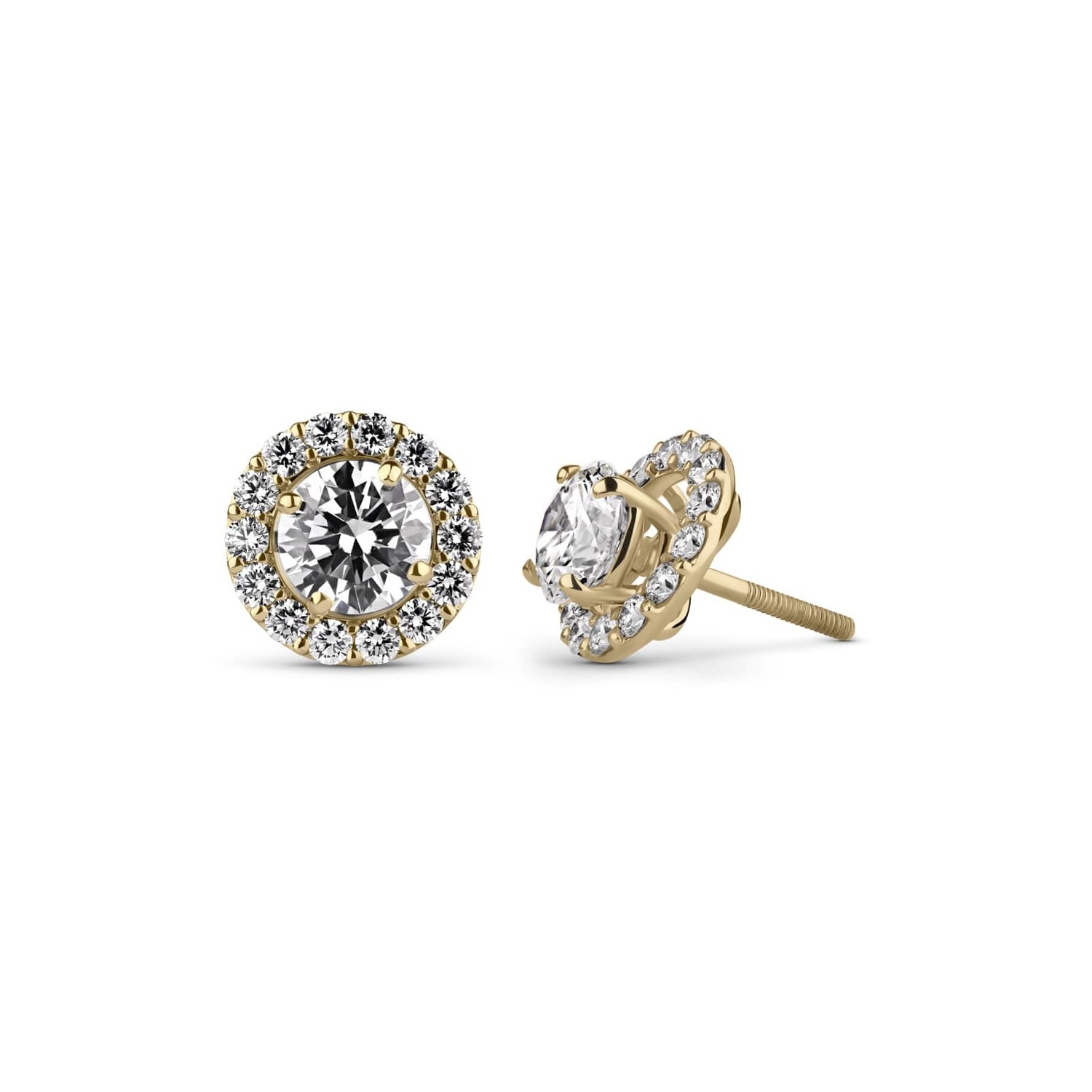 Gold earrings with brilliants "Elegance 47"