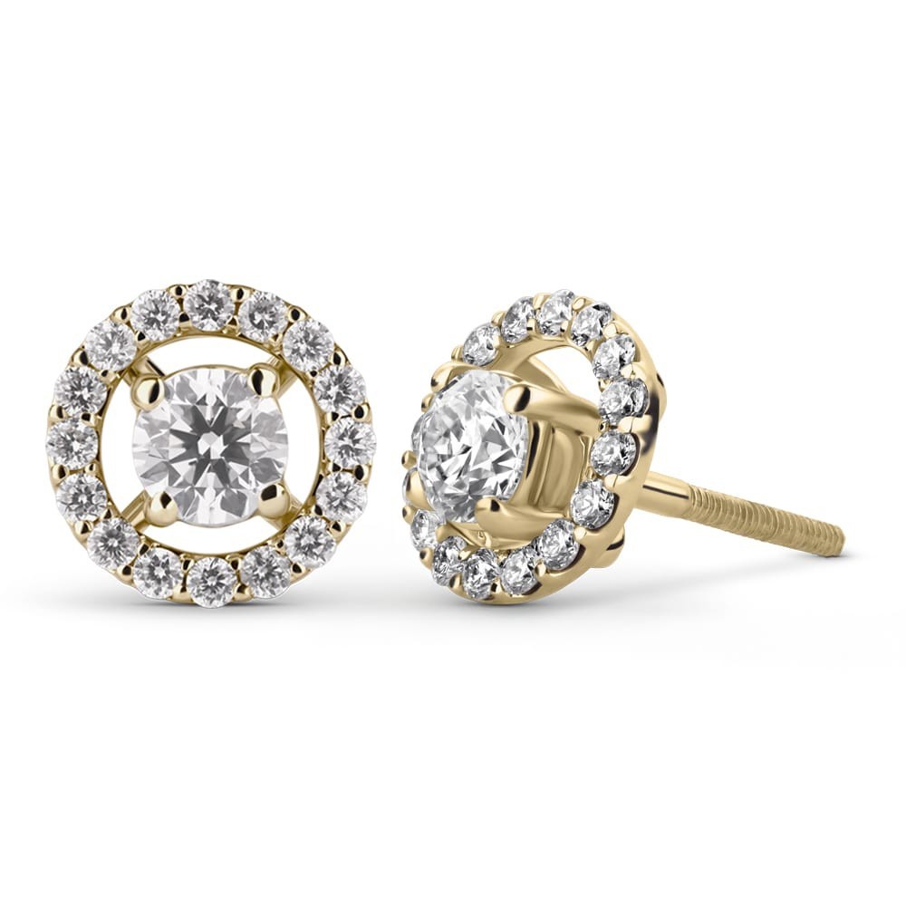 Gold earrings with brilliants "Elegance 32"