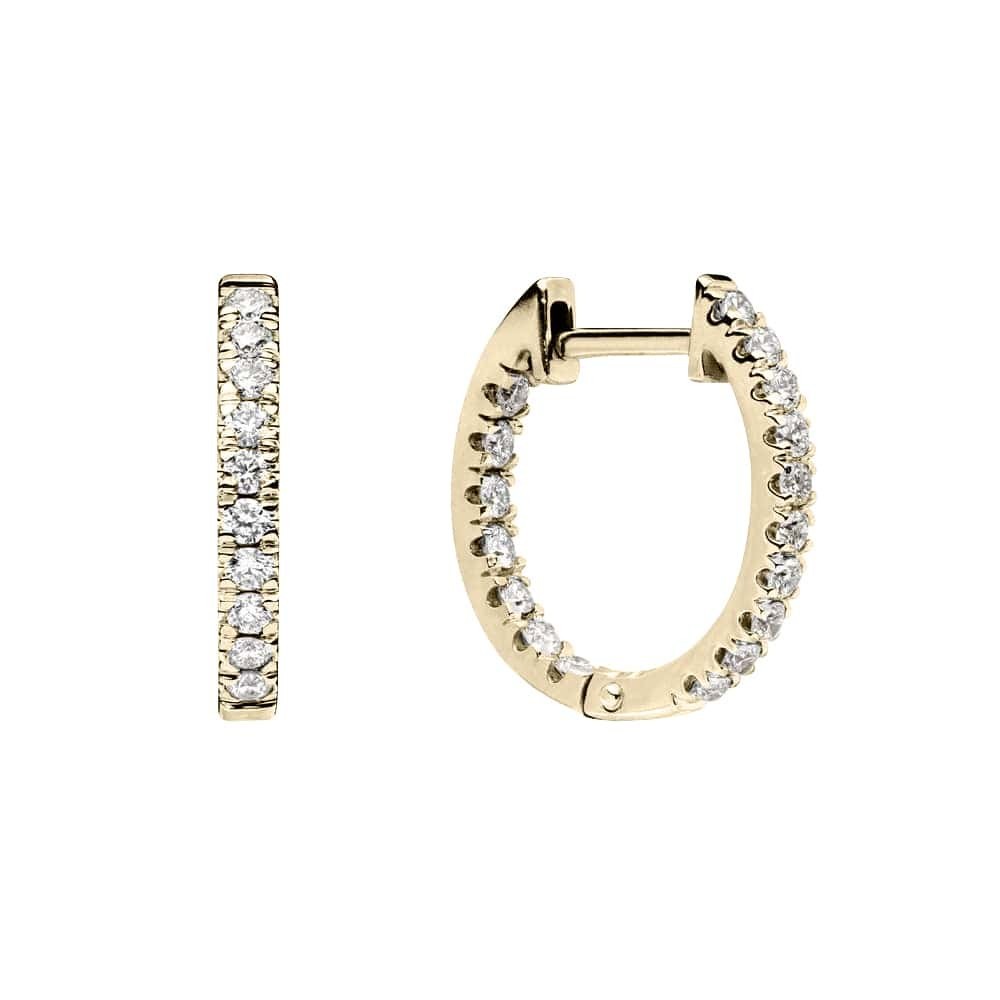 Gold earrings with brilliants "Elegance 53"