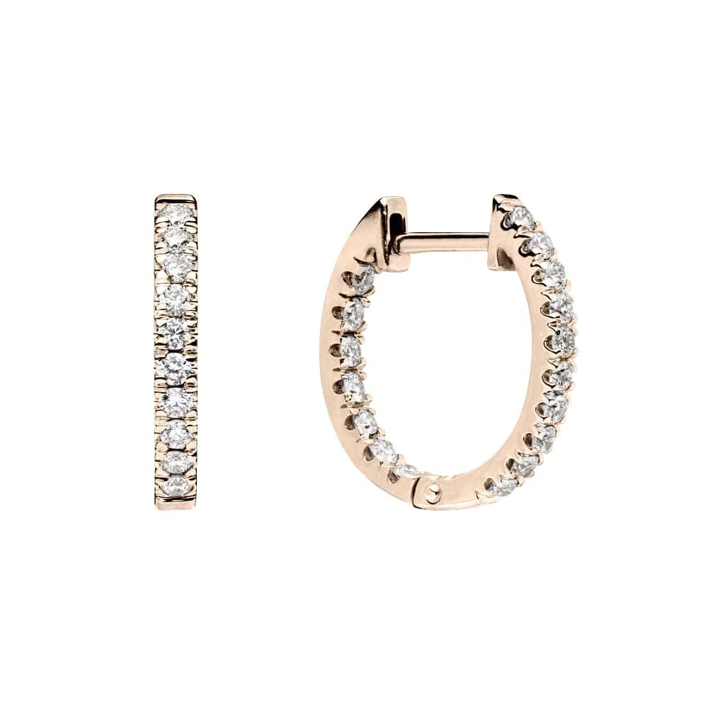 Gold earrings with brilliants "Elegance 54"