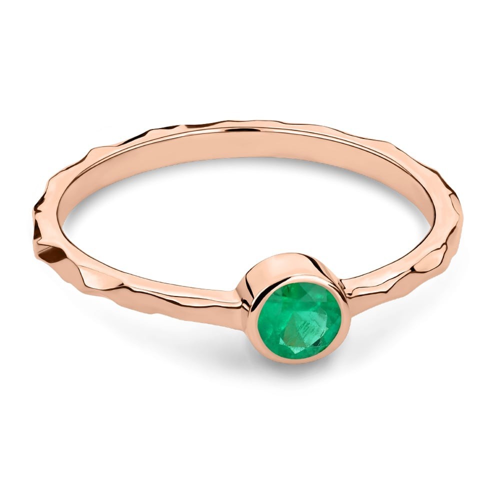 Engagement ring with gemstones "Emerald 116"
