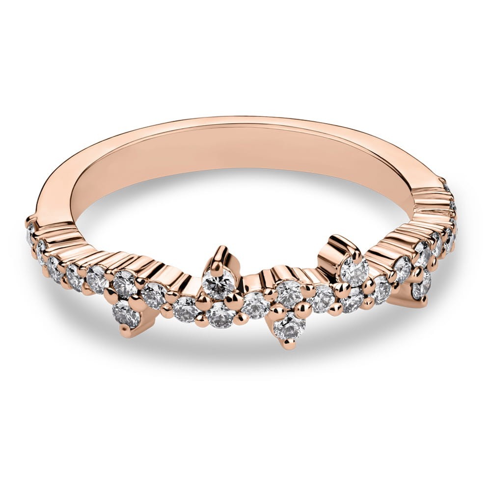 Gold ring with brilliants "Diamond strip 89"