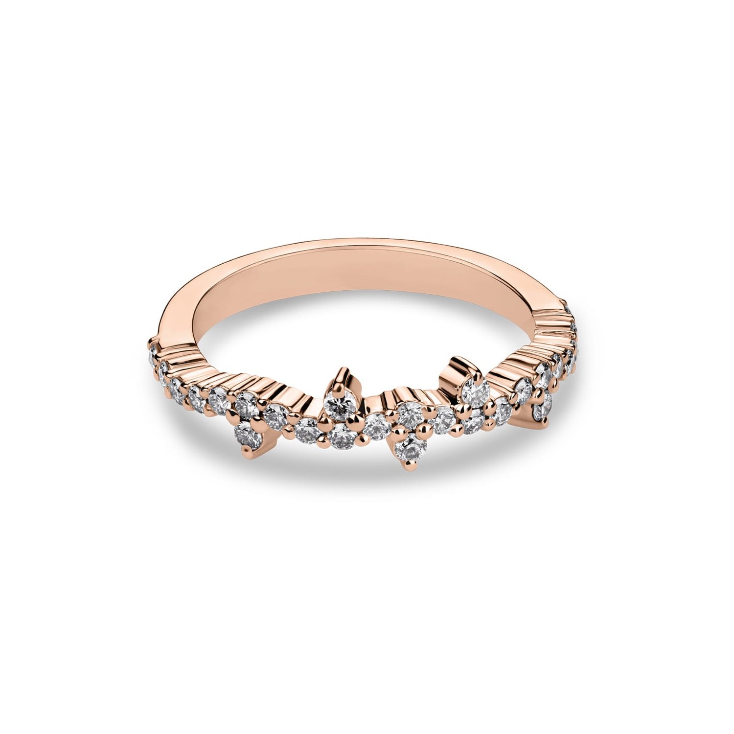 Gold ring with brilliants "Diamond strip 89"