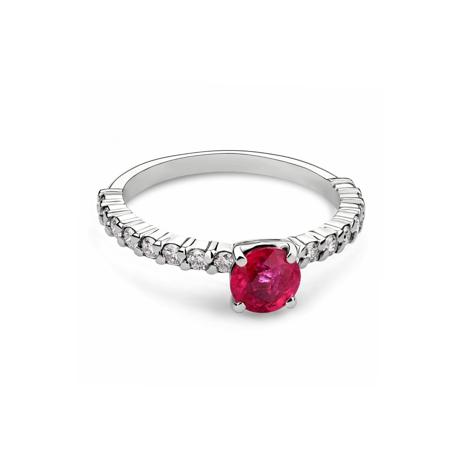 Engagement ring with gemstones "Ruby 25"