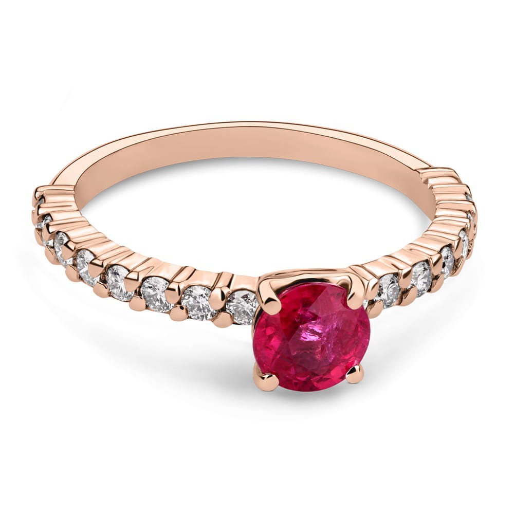 Engagement ring with gemstones "Ruby 27"