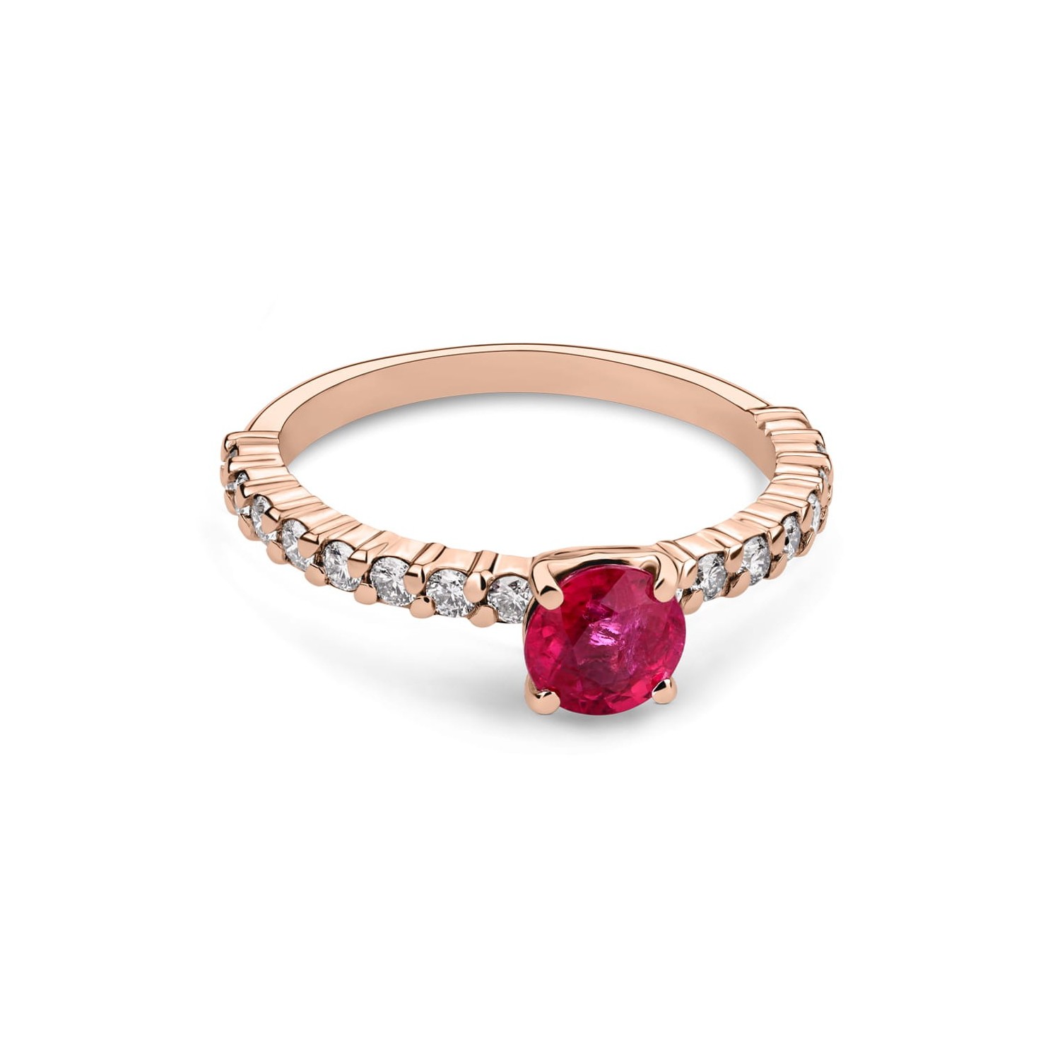 Engagement ring with gemstones "Ruby 27"