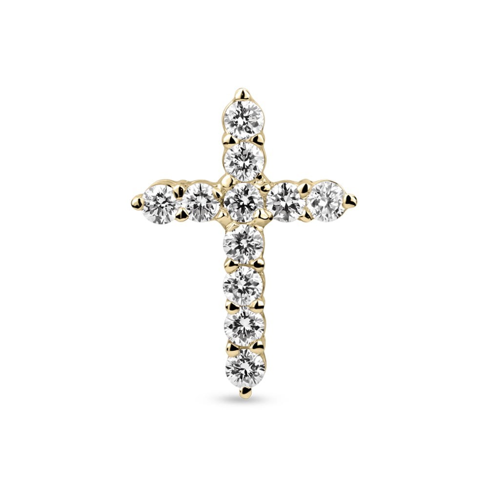 Gold pendant with brilliants "Diamond cross 14"