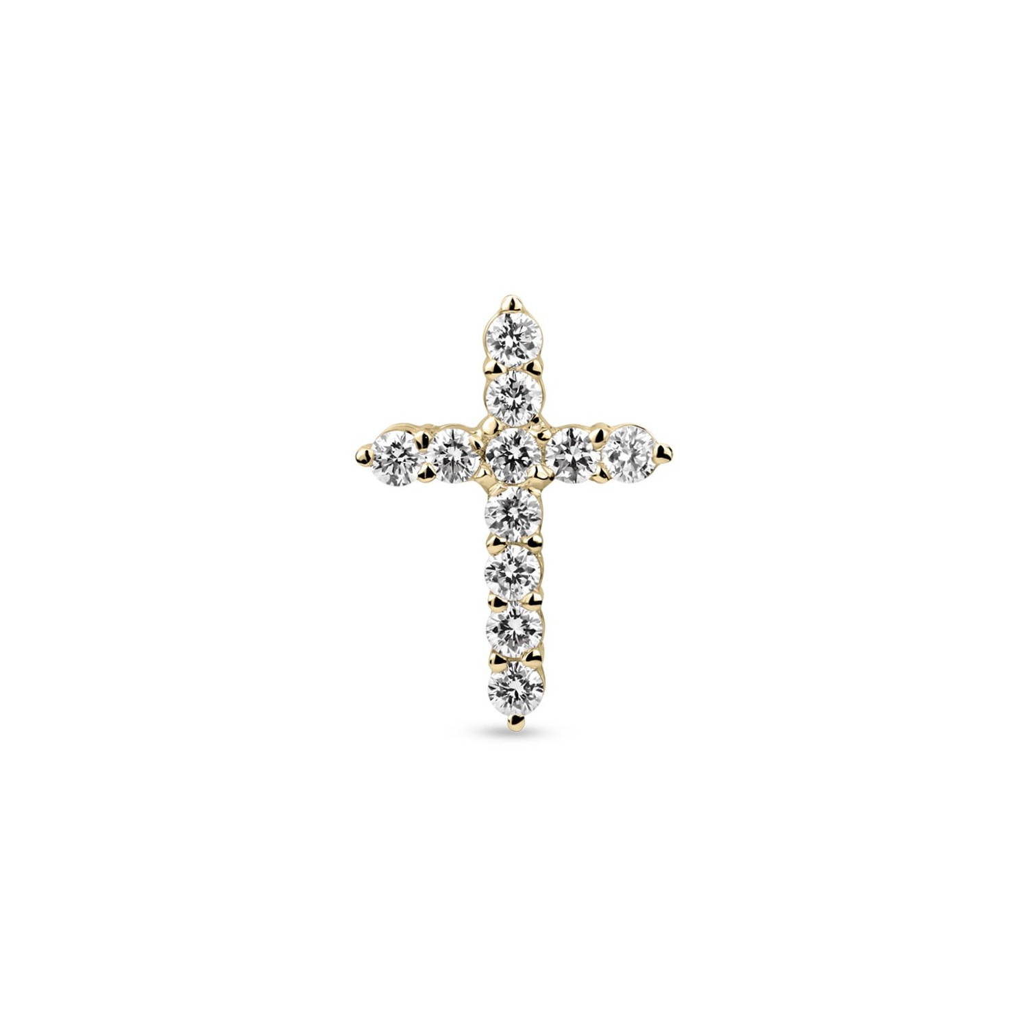 Gold pendant with brilliants "Diamond cross 14"