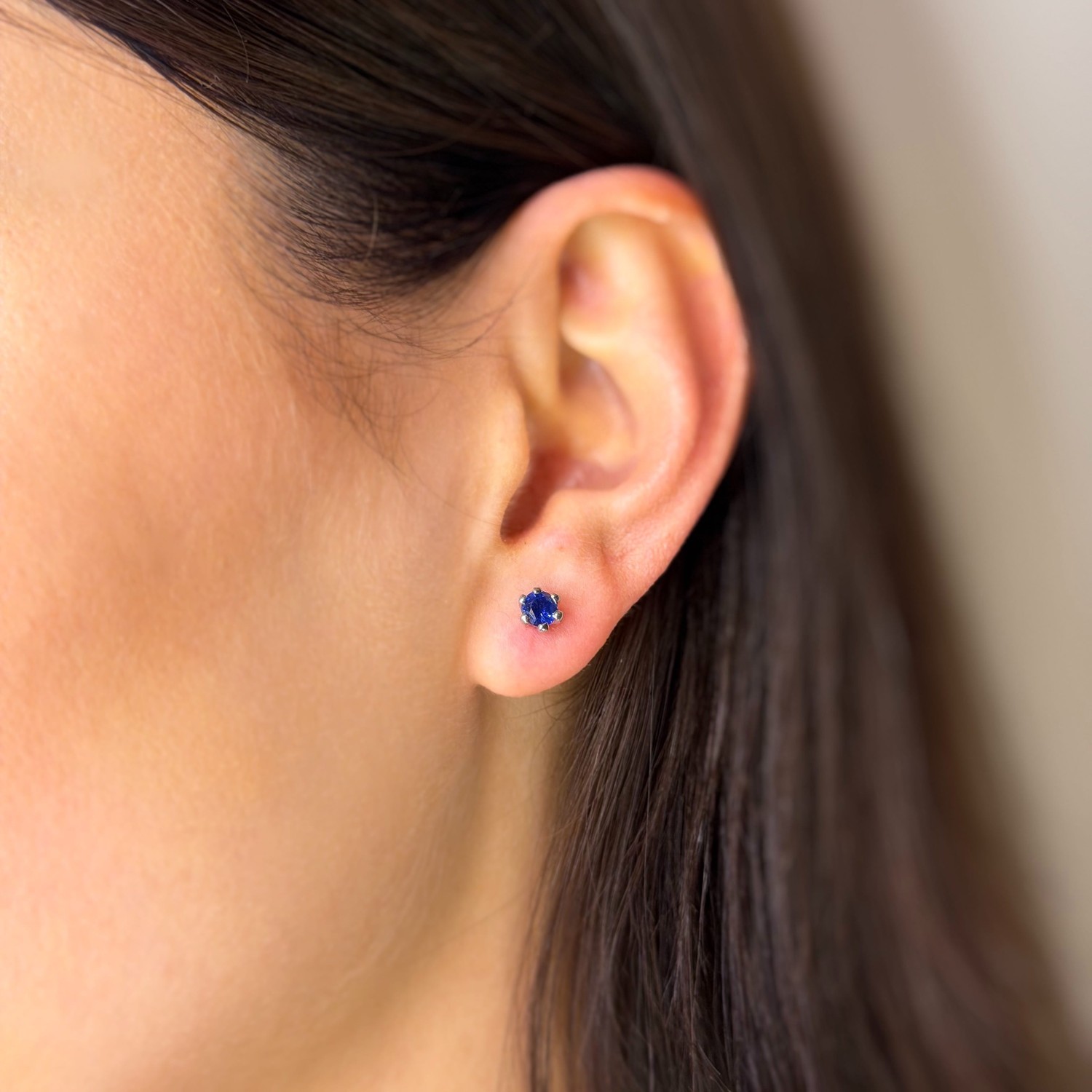 Gold earrings with gemstones "Sapphire 88"
