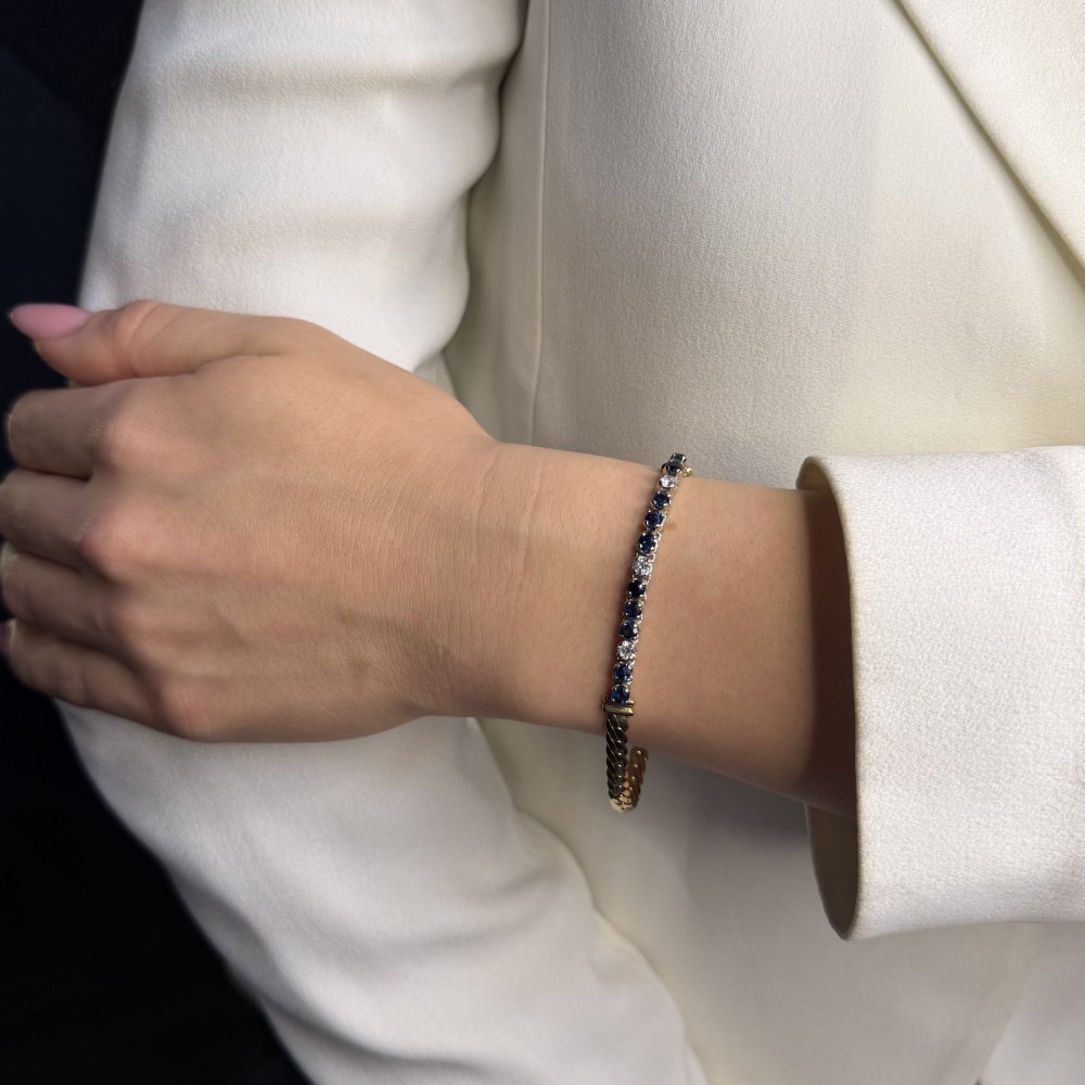 Gold bracelet with gemstones "Sapphire 22"