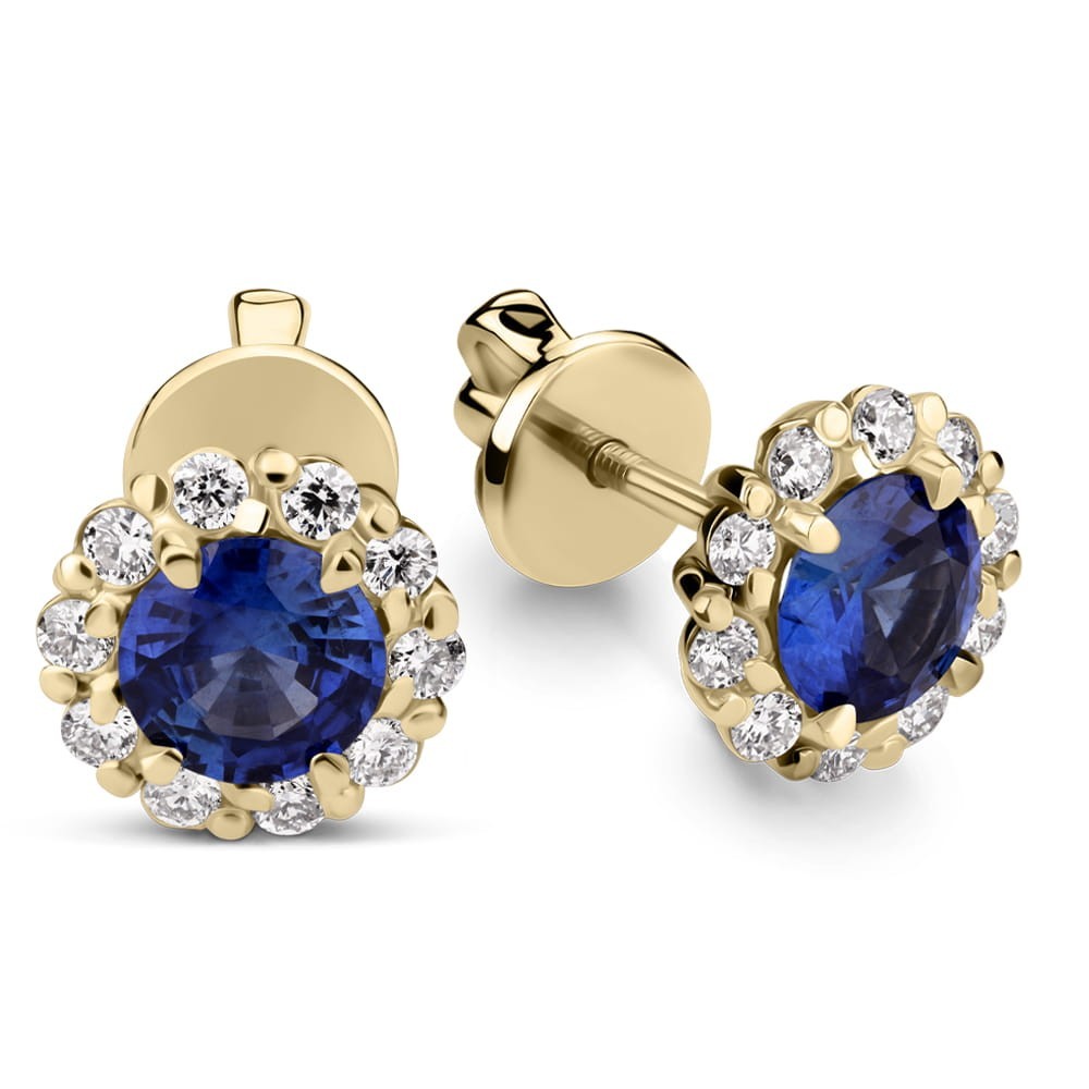 Gold earrings with gemstones "Colors 50"