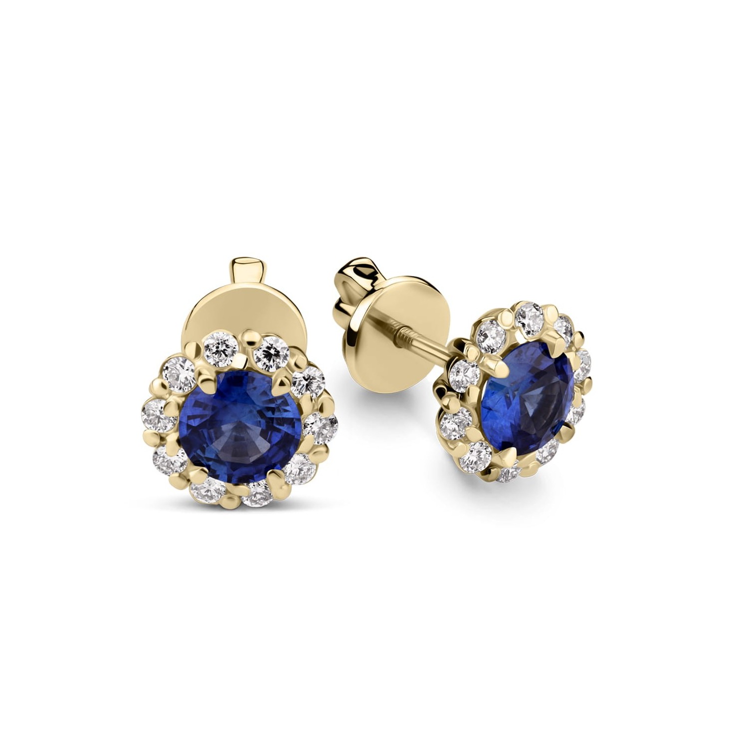 Gold earrings with gemstones "Colors 50"
