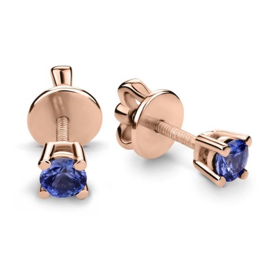 Gold earrings with gemstones "Sapphire 76"