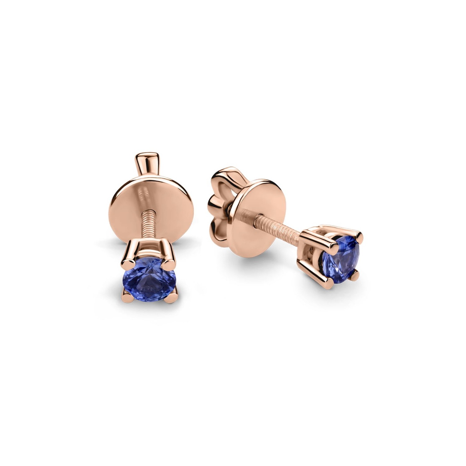 Gold earrings with gemstones "Sapphire 76"