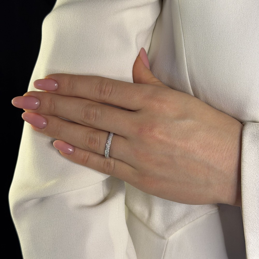 Gold ring with brilliants "Diamond strip 74"