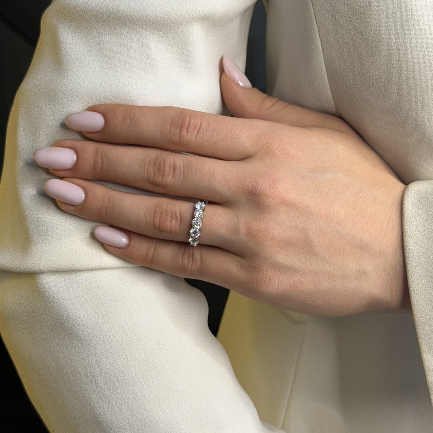Gold ring with brilliants "Diamond strip 99"