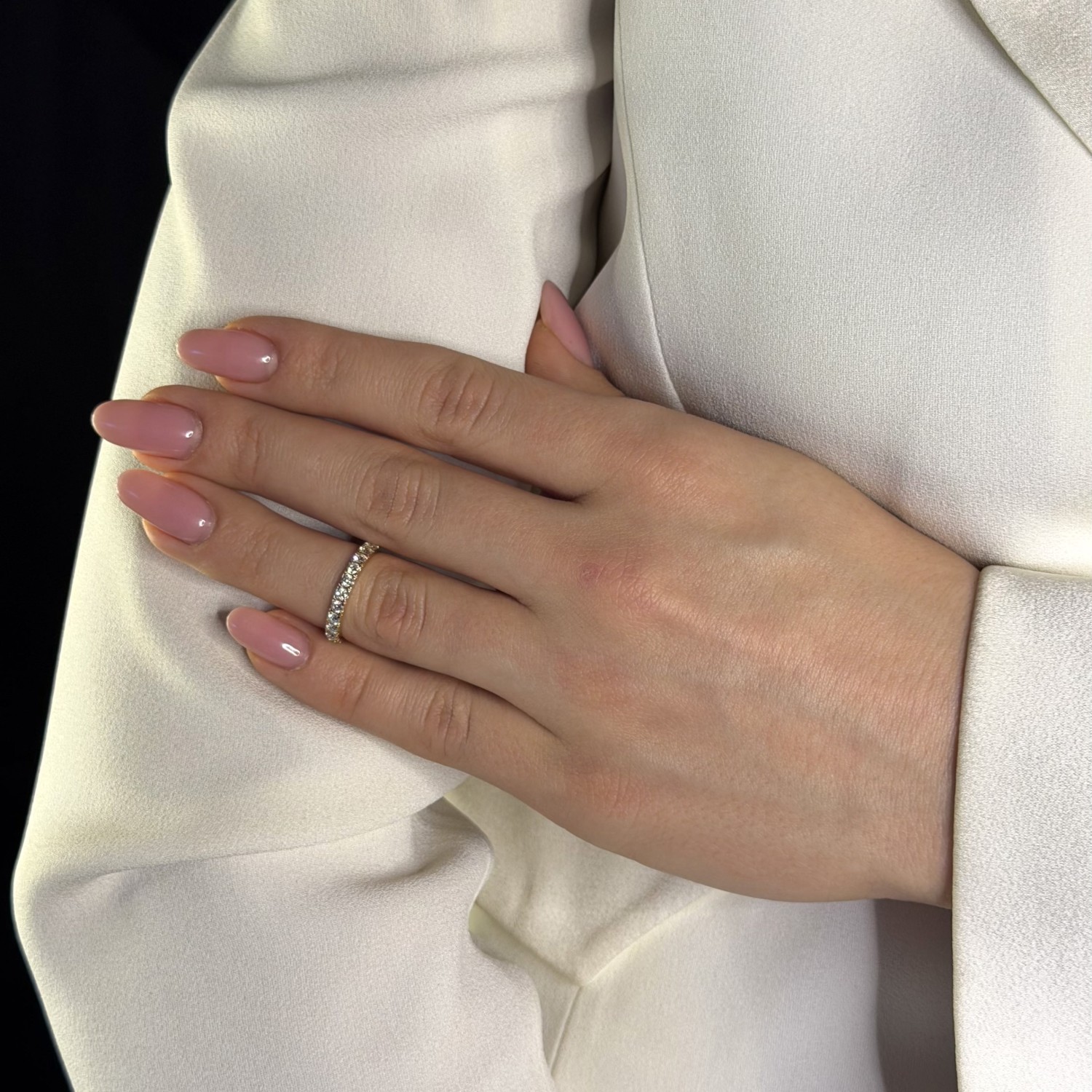 Gold ring with brilliants "Diamond strip 28"