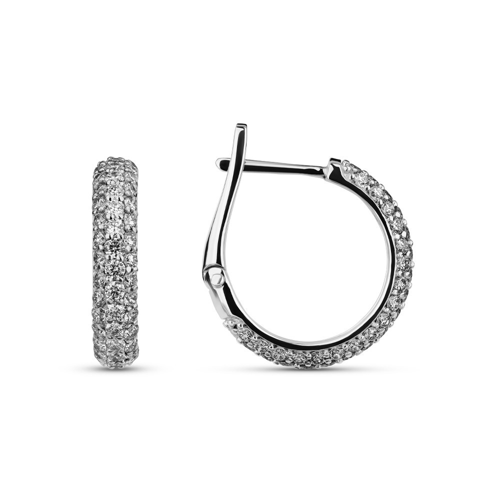 Gold earrings with brilliants "Elegance 62"