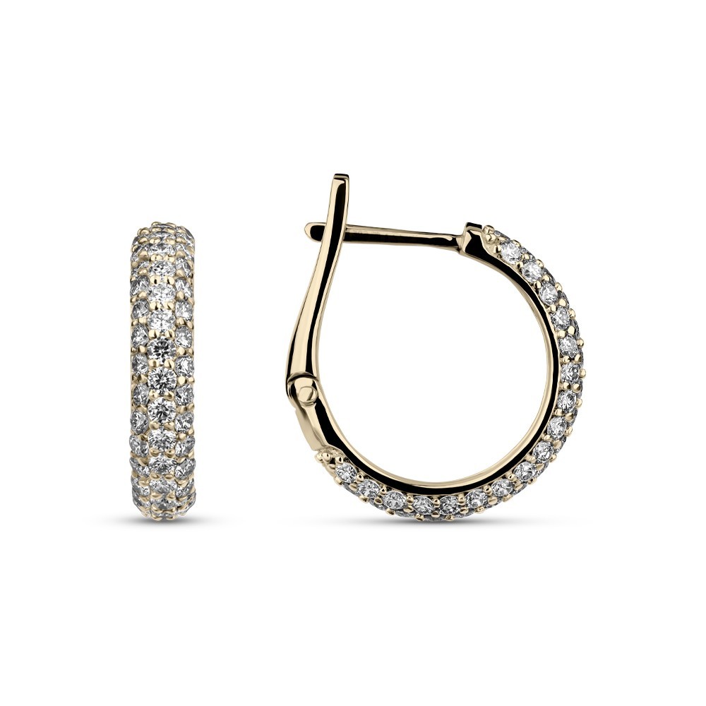 Gold earrings with brilliants "Elegance 63"