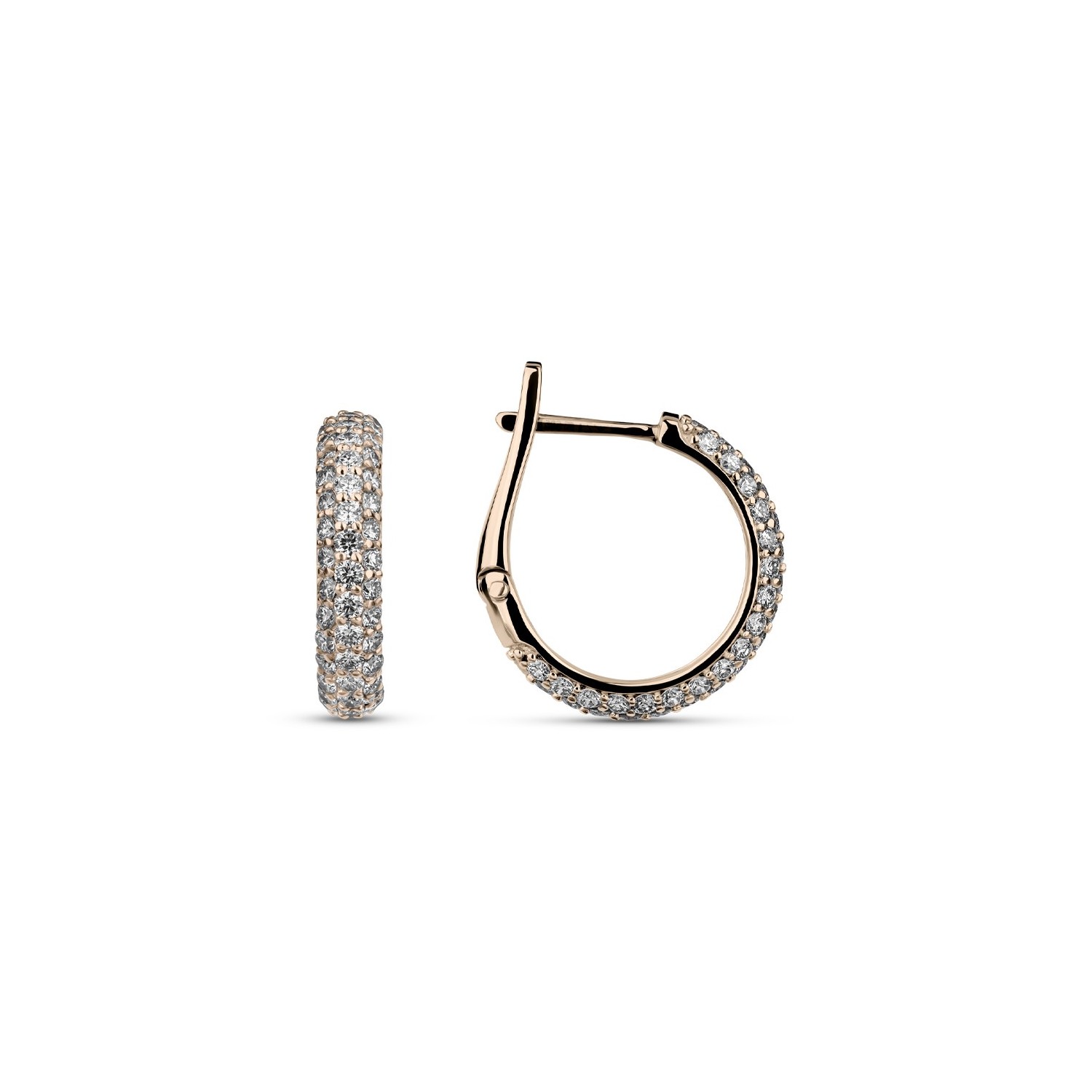 Gold earrings with brilliants "Elegance 64"
