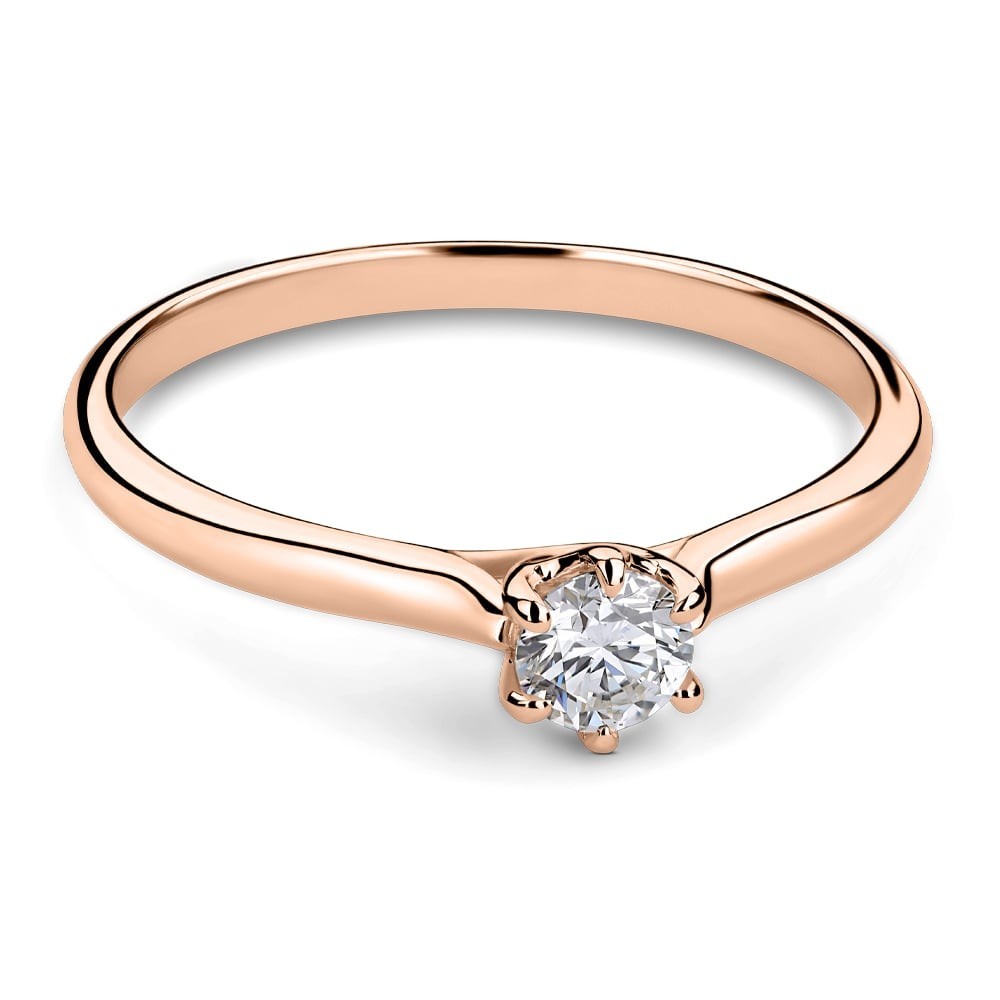 Gold ring with brilliant diamond "The queen 54"