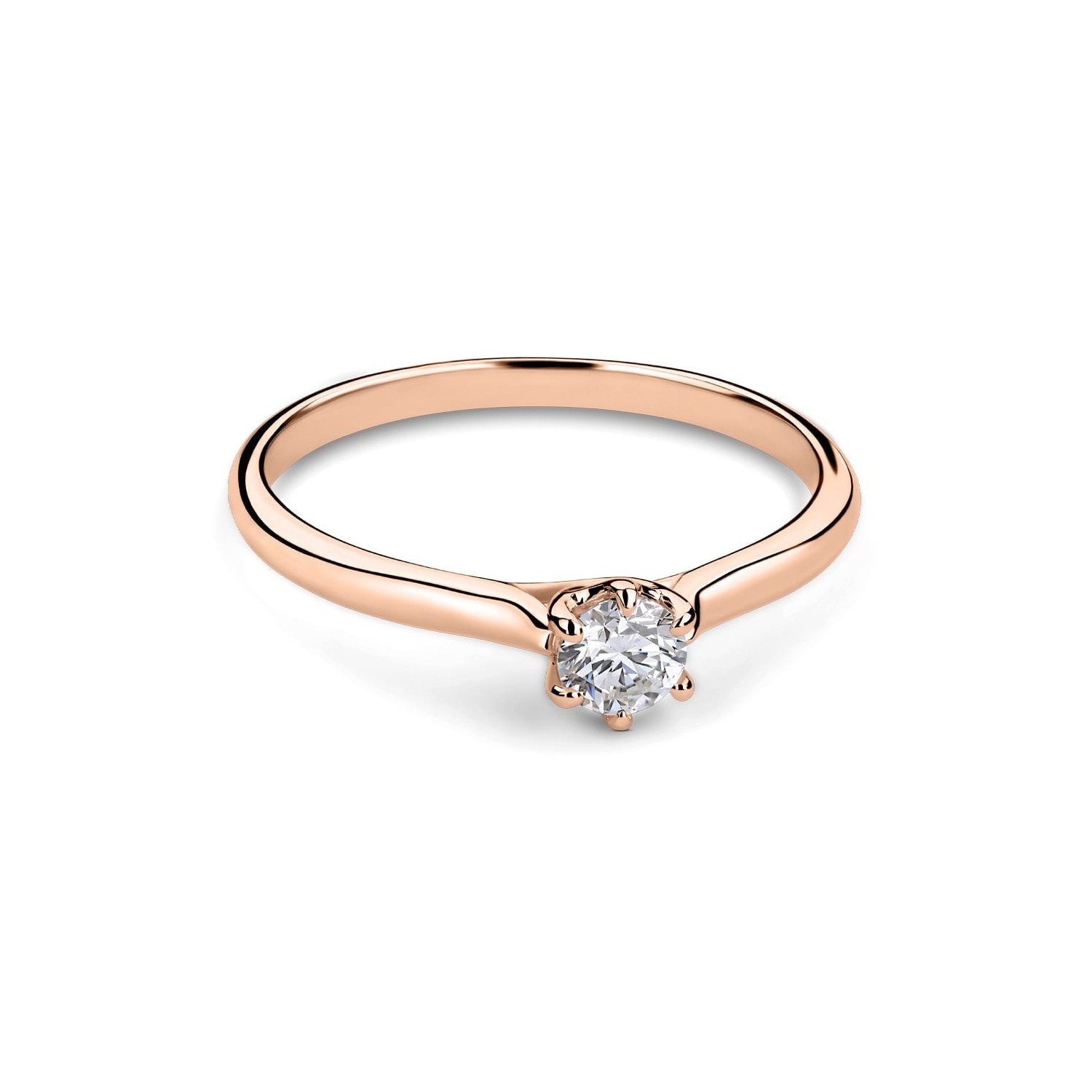 Gold ring with brilliant diamond "The queen 54"