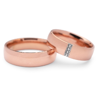 Golden wedding rings with diamonds "VKA 122"