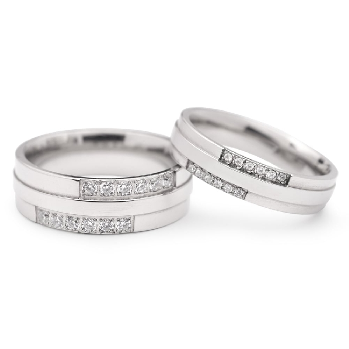Golden wedding rings with diamonds "VMA 114"