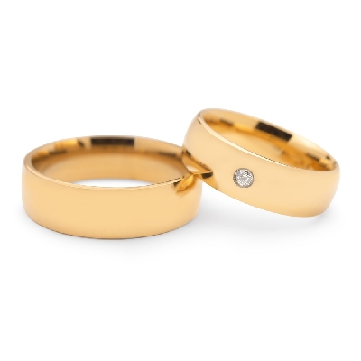 Golden wedding rings with diamonds "VKA 123"